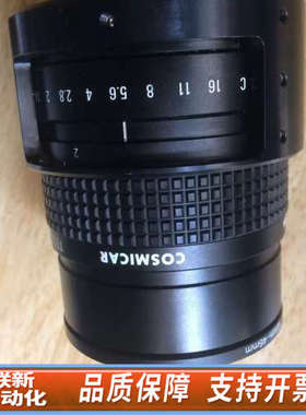 联新设备Cosmicar 75mm电视镜头，黑色金属机身，光圈2-2