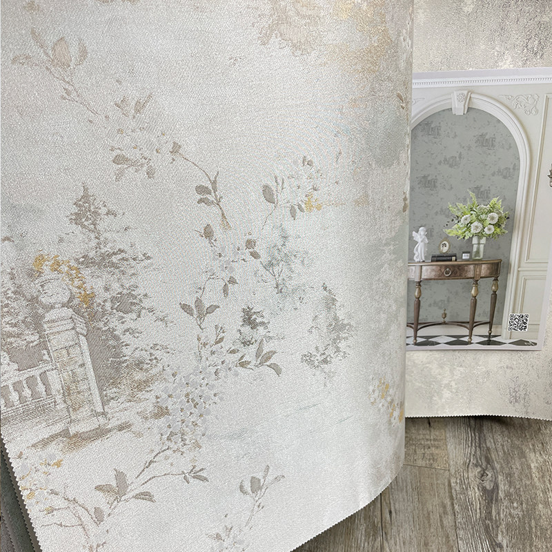 法式式建筑无缝墙布 欧美复古文艺背景墙墙布 卧室沙发床头餐厅