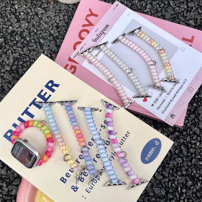 适用于华为GT6手表GT5表带GT4女款电话线创意弹力皮筋fit43手环89