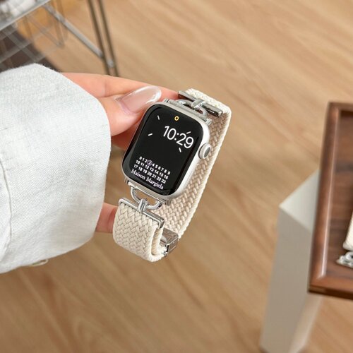 适用苹果applewatch11代D环磁吸扣编织尼龙表带iwatch98小米10pro