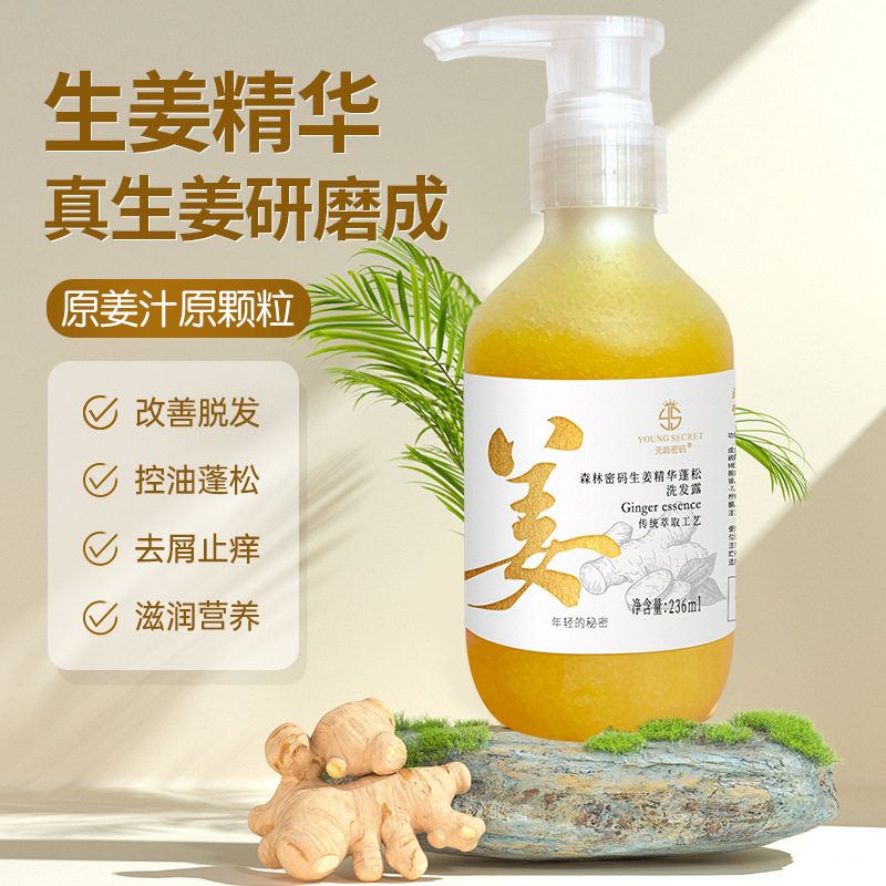 姜汁颗粒精华生姜洗发水改善掉发清爽控油蓬松去屑止痒洗发露批发
