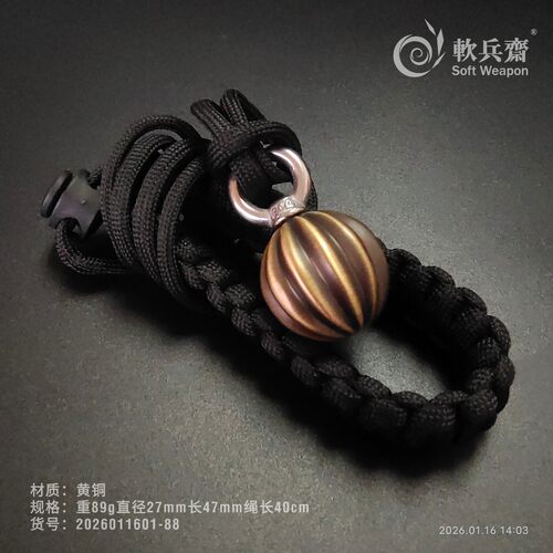 黄铜实心手锤流星锤户外一体防身骨朵锤打狗棒布鲁头手里剑