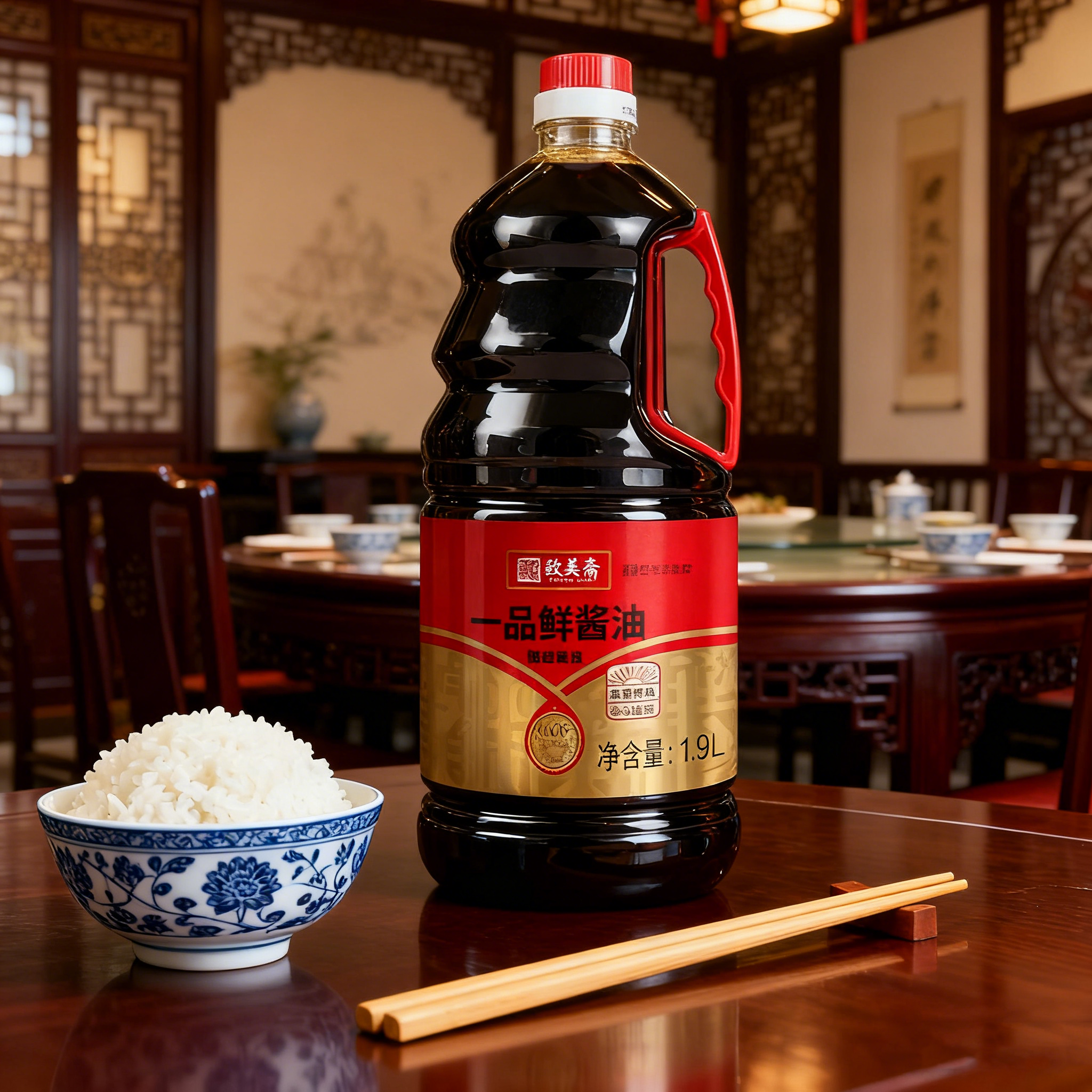 【中华老字号】致美斋一品鲜酱油1.9L大桶装酿造酱油家用调味品