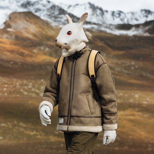 兔先森冬季麂皮绒加厚保暖棉服