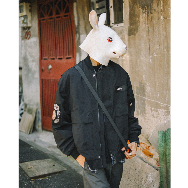 兔先森春秋飞行服立领潮牌棒球服