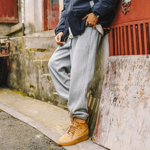 兔先森冬季卫裤日系百搭男士加绒加厚休闲裤潮牌宽松直筒运动裤子