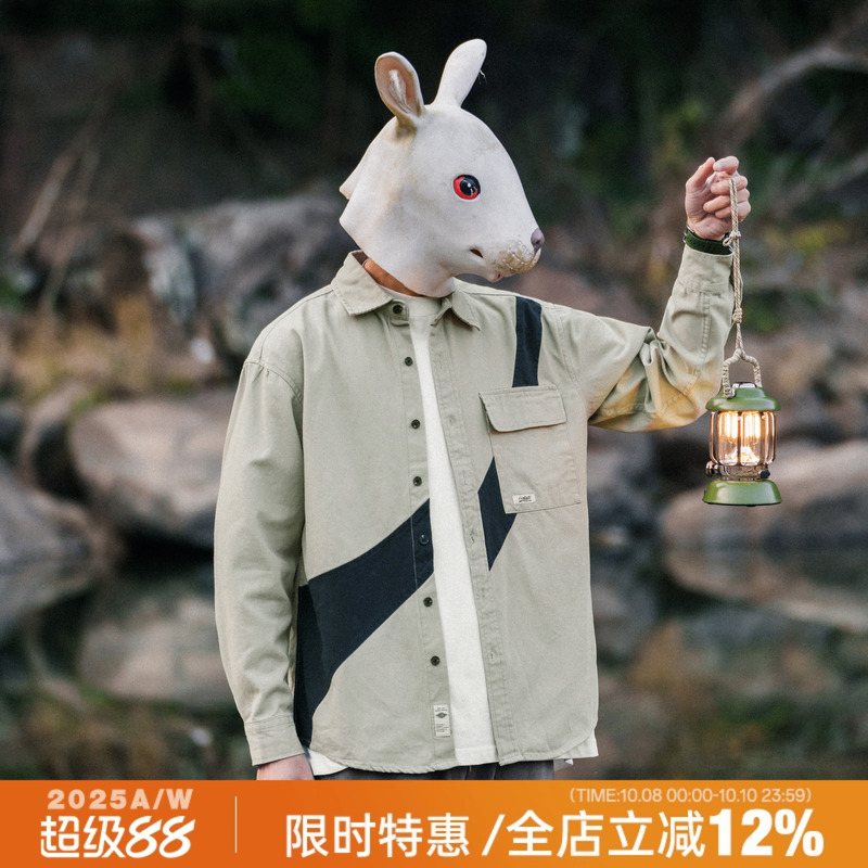兔先森春秋款工装纯棉休闲衬衫