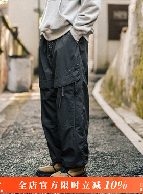 兔先森秋冬季日系潮流户外加绒工装裤男长裤抽绳束脚阔腿休闲裤子
