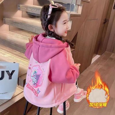 2025新款女童加绒外套秋冬装洋气儿童休闲上衣女宝宝深秋加厚冬装