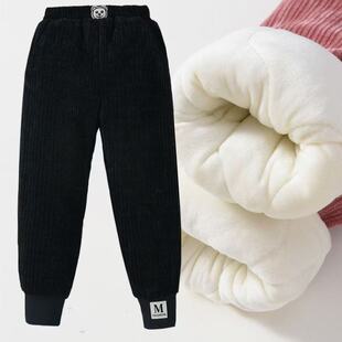 秋冬外穿北方特厚三层夹棉保暖运动卫裤 女童2024新款 加绒加厚棉裤