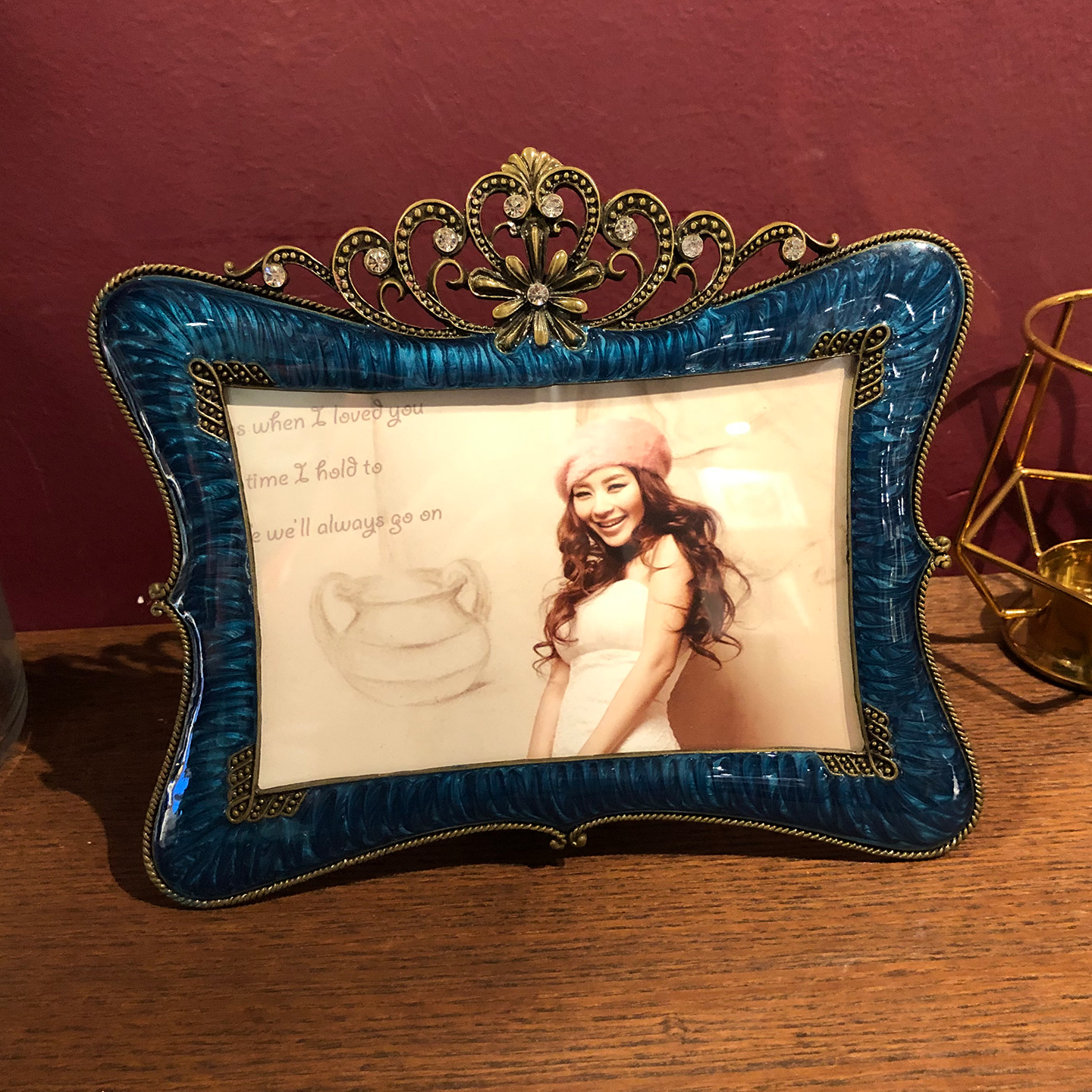 青檬欧式组合摆件金属相框