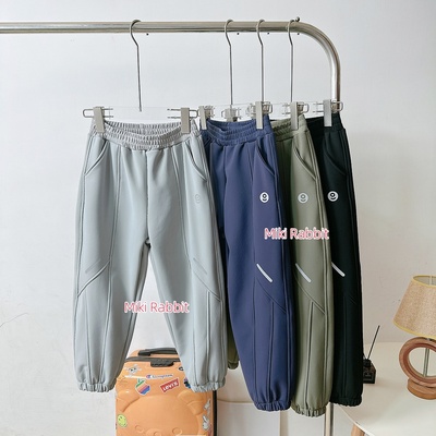 儿童三防加绒冲锋裤2025秋冬款新款男童女童中大童防风防水长裤子