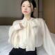 气质绑带蝴蝶结长袖 衬衫 女设计感小众别致衬衣上衣春秋季 法式 新款