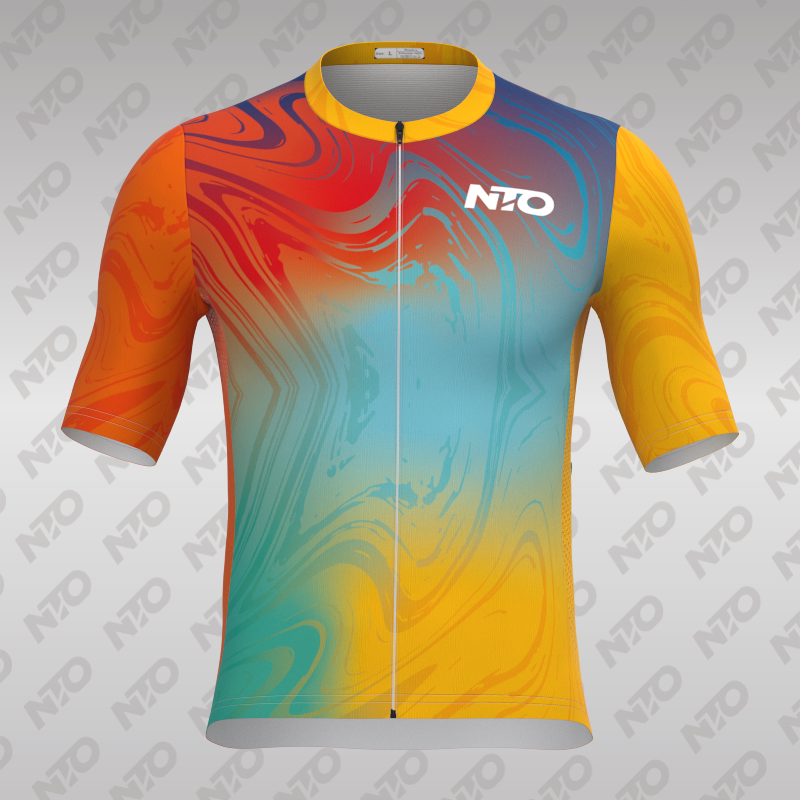 NTO新款炫彩骑行服定制公路车服上衣透气男夏长短袖车衣自行车服