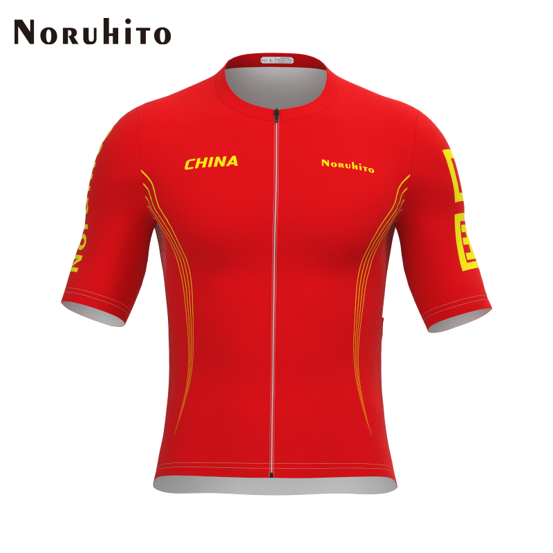 Noruhito2025新款中国队男短袖骑行服单车服紧身山地公路车速干衣