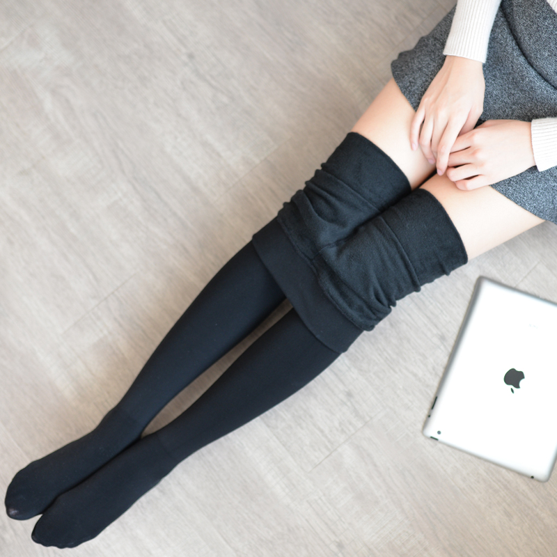 春秋薄绒连裤袜中厚款微压显瘦女