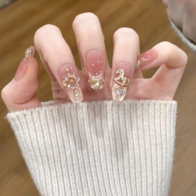 马年新年穿戴美甲带钻石手工款