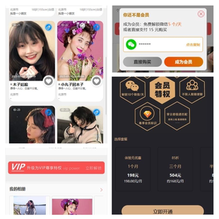 戀愛小程序H5網頁付費聊天系統APP即時通訊軟件會員解鎖淺紅色