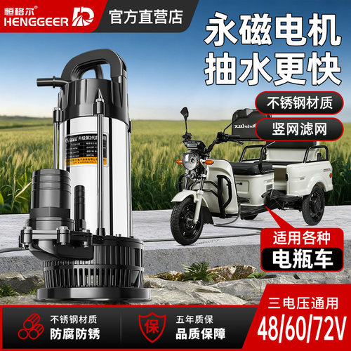 电动车电瓶车专用灌溉直流潜水泵