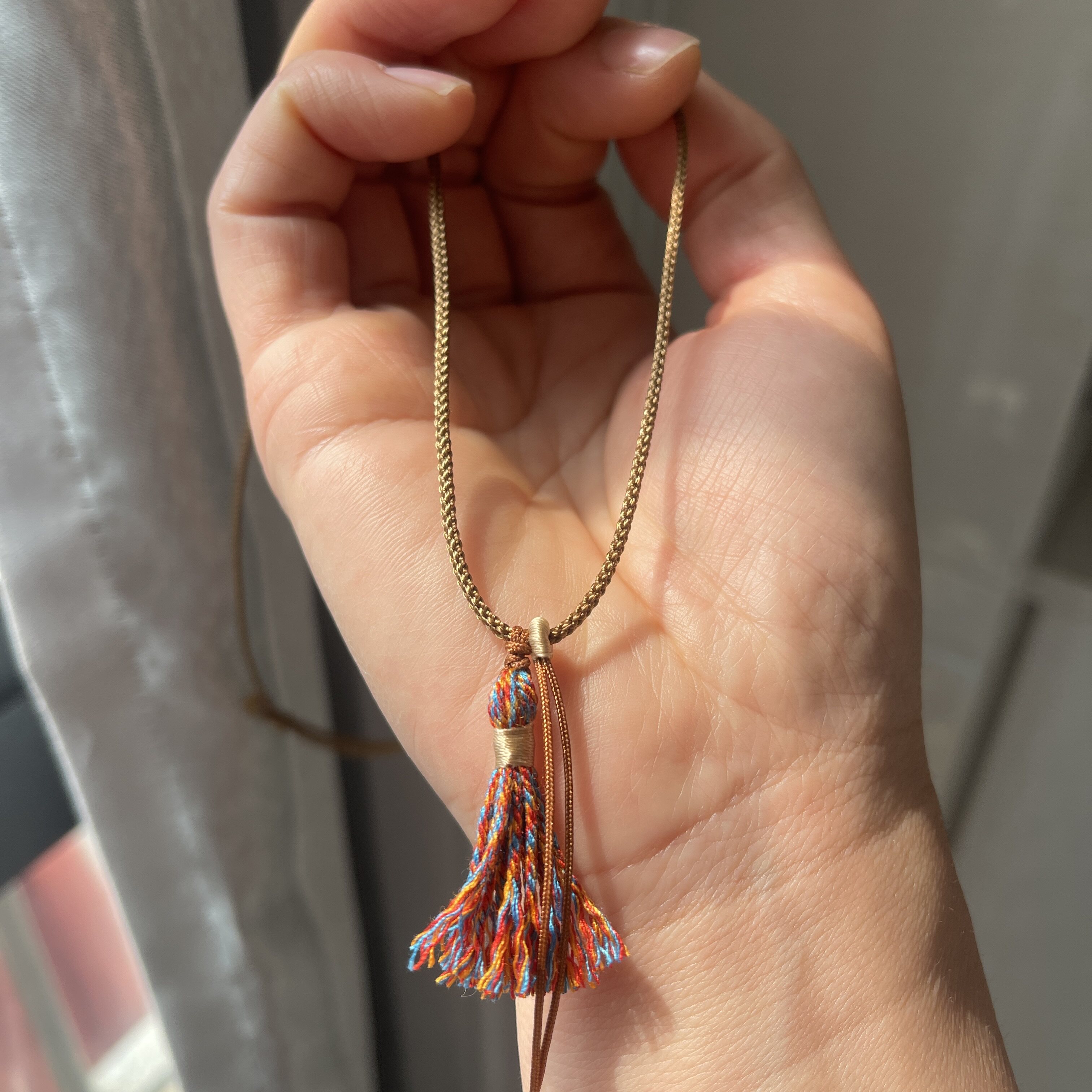 藏式手工编织项链复古波西米亚风蜜蜡天然石吊坠颈链