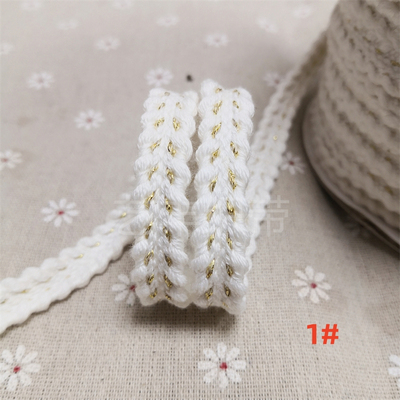 1.3CM本白黑色棉质小香风服装镶边夹金织带料diy手工装饰花边辅料