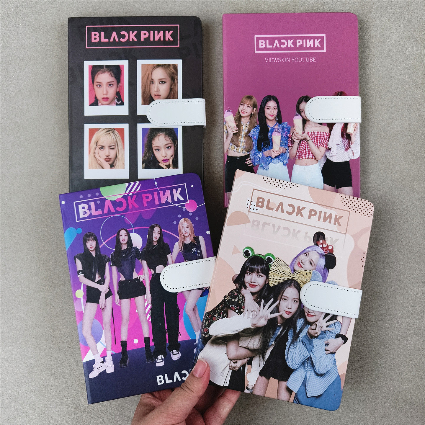 韩国女子组合BLACKPINK硬壳磁吸扣横线笔记本手账本明星女团周边