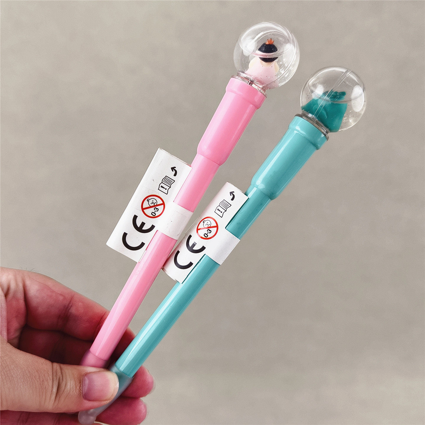 孤品!一组2支!卡通水球蓝色芯圆珠笔