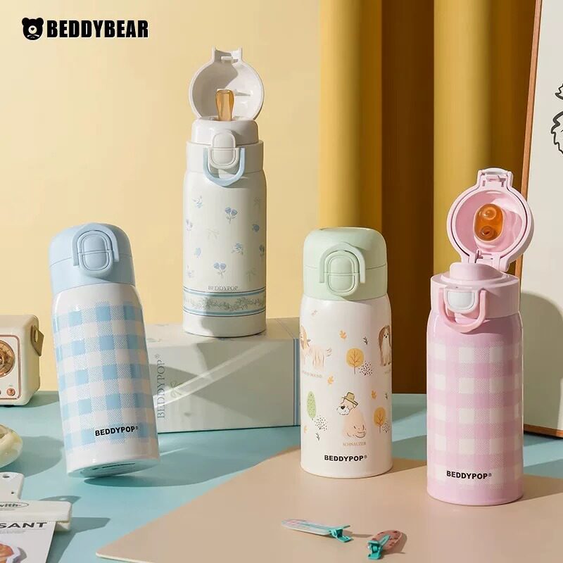 杯具熊双饮保温杯轻暖直饮学生儿童便携水壶316不锈钢车载新款杯