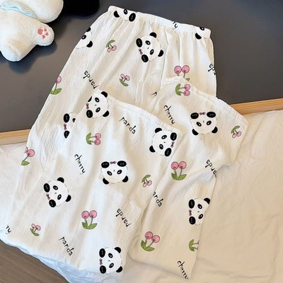 云朵棉睡裤女长裤夏季舒适松紧裤