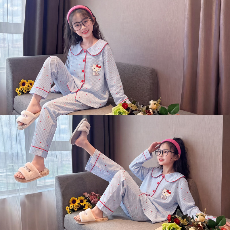 【软糯面料】长袖女童开衫睡衣秋