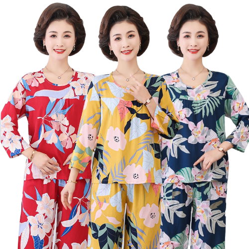 纯棉睡衣女春秋冬季长袖薄款大码