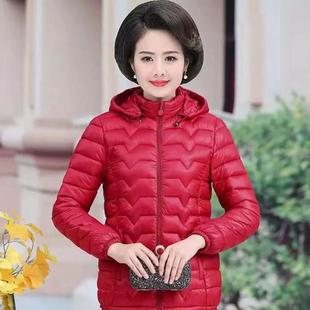 中年女士中老年大码贴身外穿轻薄款带帽羽绒棉服棉袄棉衣内胆女