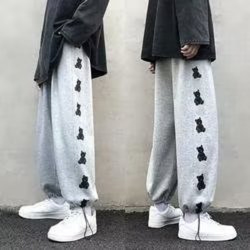 裤子男士春秋夏季宽松束脚韩版潮流百搭男生休闲长裤灰色运动卫52