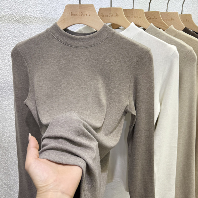 2025秋冬新款金品羊绒半高领打底衫女内搭叠穿小立领修身百搭上衣,女装/女士精品,T恤,淘宝优惠券,粉丝福利购,淘宝优惠卷