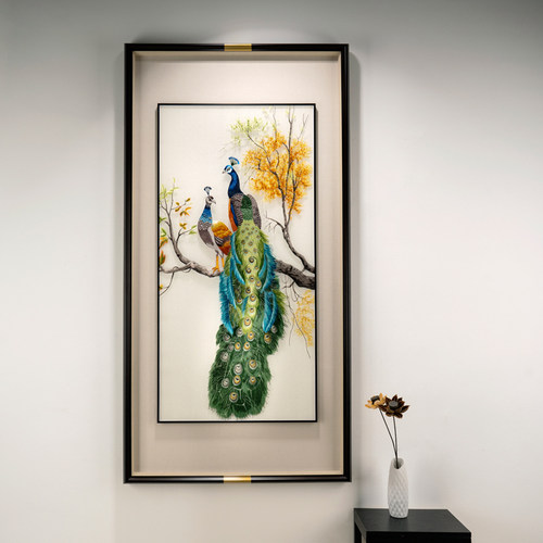 苏绣千里江山玄关装饰挂画刺绣画