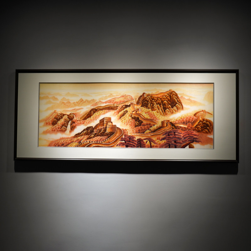 万里长城刺绣装饰画苏绣客厅挂画