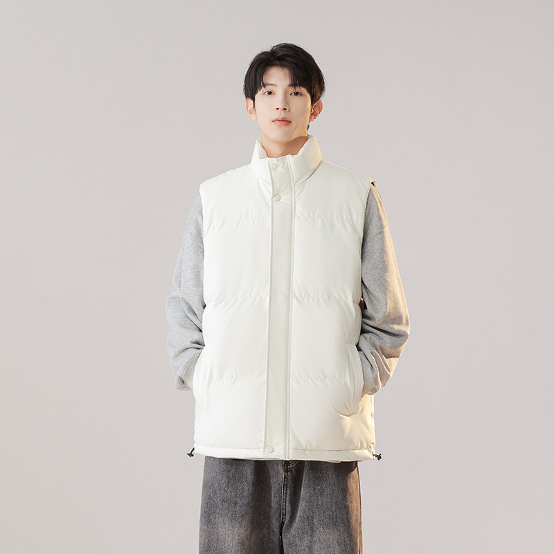 秋冬男立领马甲棉服外套无袖保暖加厚青年坎肩袄子加肥加大码马夹