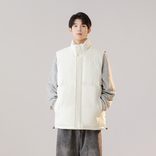 秋冬男立领马甲棉服外套无袖保暖加厚青年坎肩袄子加肥加大码马夹