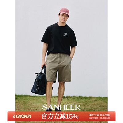 复古洗水工艺做旧宽松工装五分裤