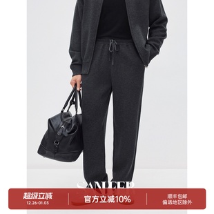 松紧腰直筒针织休闲裤 羊毛羊绒混纺 高档厚款 DBL131 极简极奢