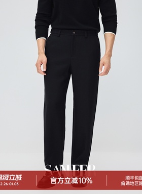 【极简生活】高档厚款羊毛面料 可调节伸缩腰直筒休闲长裤 DBL128