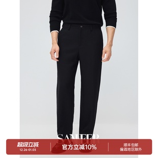 可调节伸缩腰直筒休闲长裤 羊毛面料 高档厚款 DBL128 极简生活