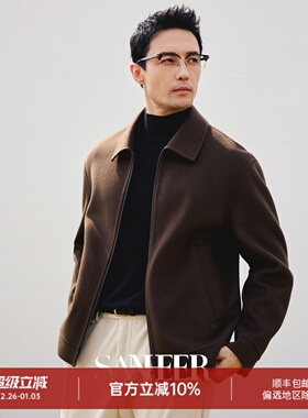 【意式老钱绅士】高端羊绒羊毛双面呢 纯手工毛呢夹克外套 DAJ382