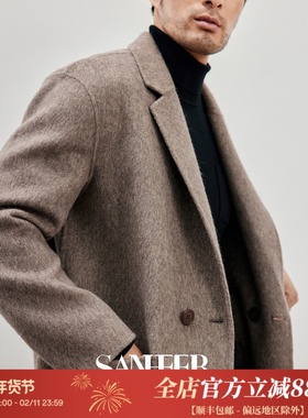 意式绅士 高端牦牛绒羊毛双面呢 冬季男士中长款呢子大衣 DAF184