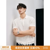 翻领针织T恤衫 意式 商务男士 120S长绒棉竖条针法 DAT948 优雅绅士