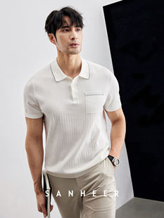 商务绅士 T恤衫 120S长绒棉横机织造 翻领短袖 DAT910 高端男士 意式