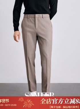 冬季商务通勤 防风保暖磨毛舒适加厚面料 男士修身休闲裤 DBL040