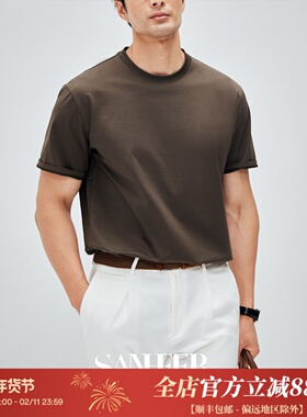 【SARTOR极简T】久洗如新超细SUPIMA棉 老钱风纯色圆领T恤 DAT999