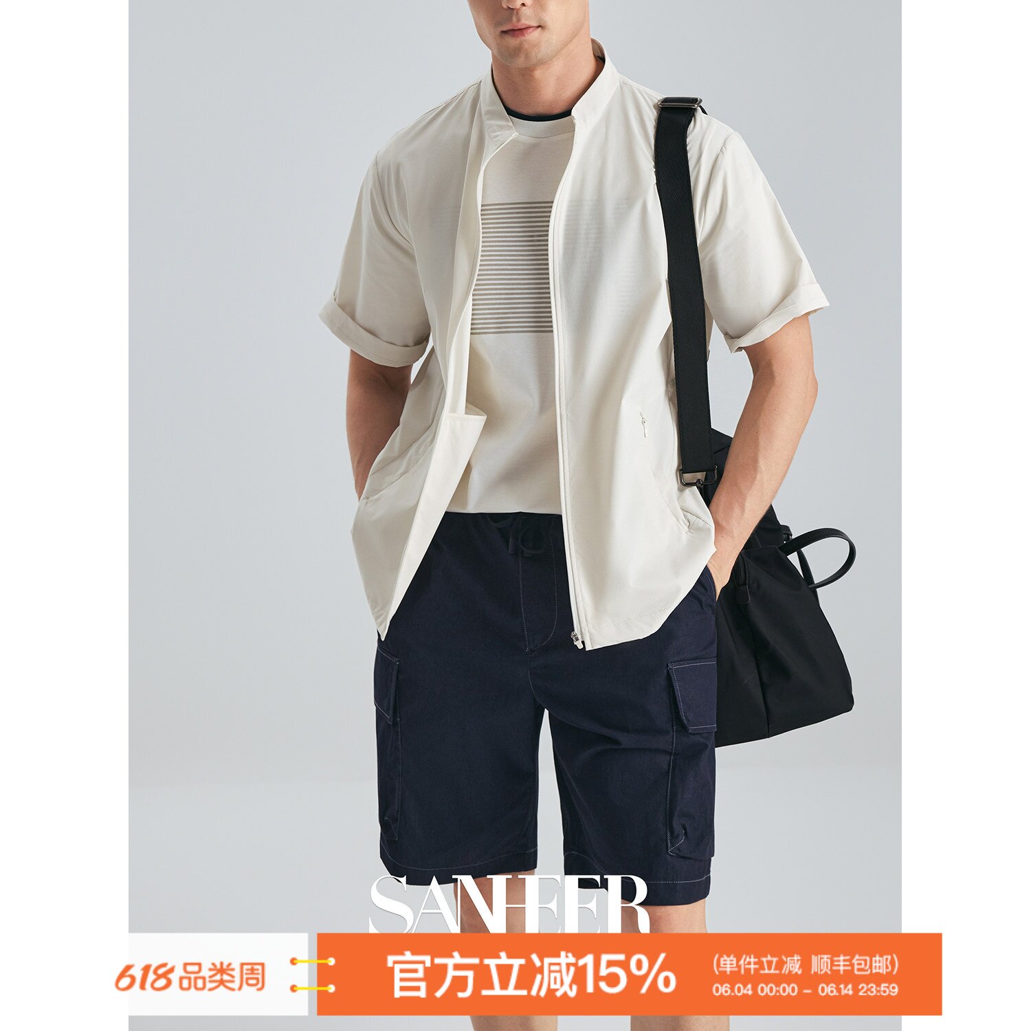 【夏季悠闲】牛仔风格原色韩国面料 宽松工装男士休闲短裤 DBL121