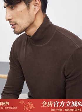 秋冬季百搭打底衫 加厚柔软加绒面料 男士高领长袖T恤上衣 DAT826